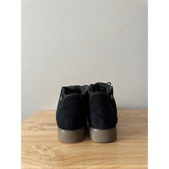 Eddie Bauer “Valerie” Black Suede Leather Chukka Ankle Boots Fur Lined 8.5 - Picture 7 of 10